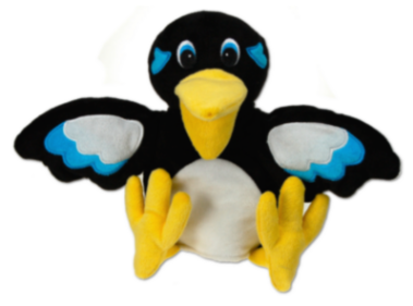 marionnette oiseau pie